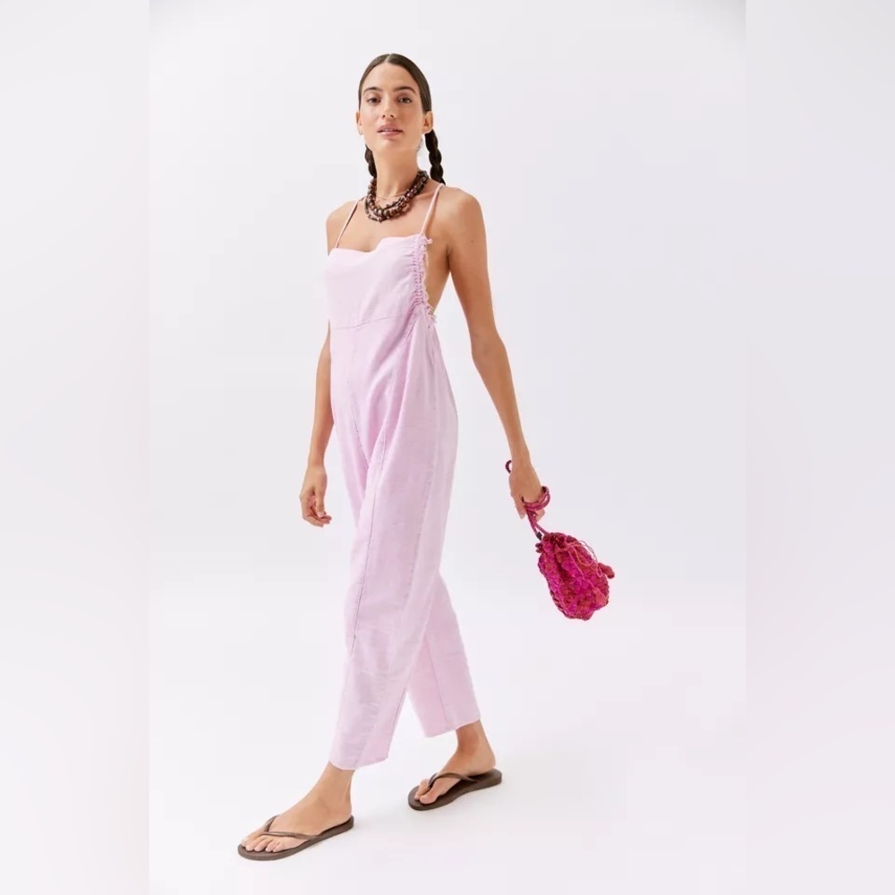 Super cute lavender overalls, wide leg with pockets